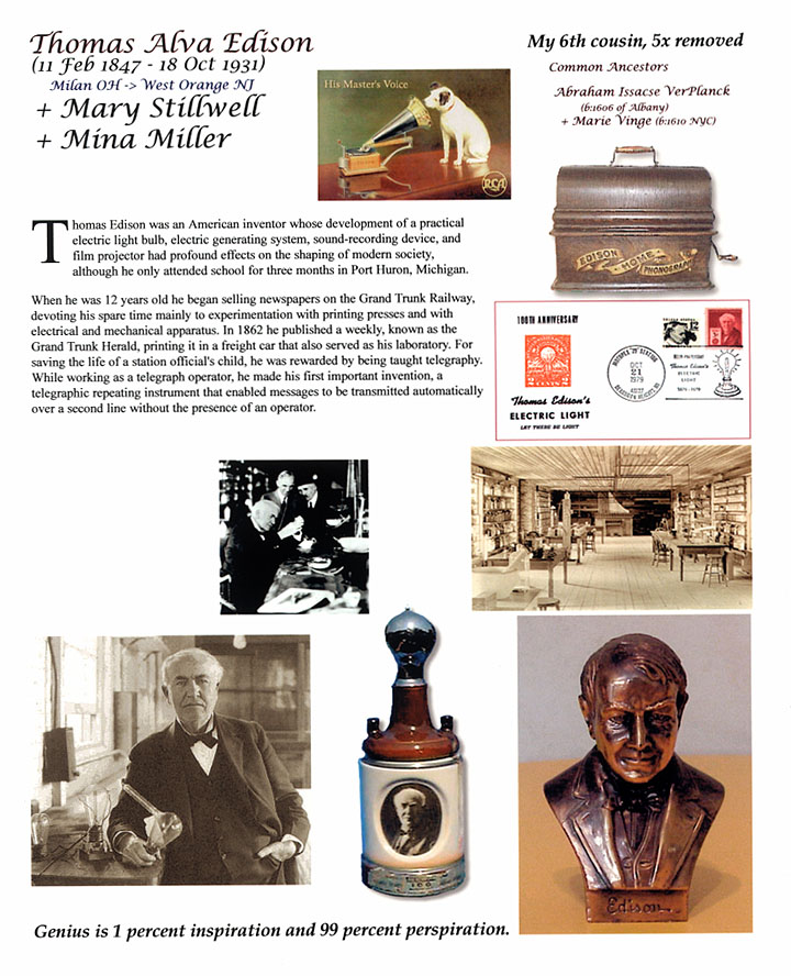 Thomas Edison and Mary Stillwell and Mina Miller