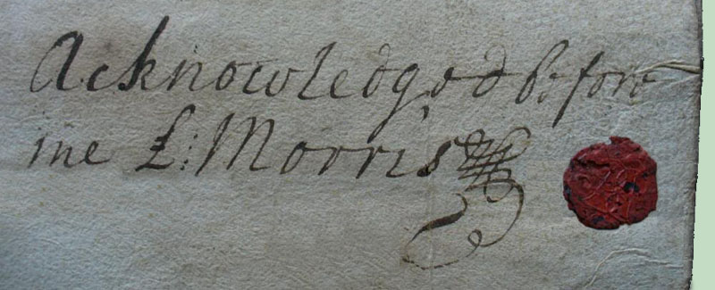 Signature of Governor Lewis Morris